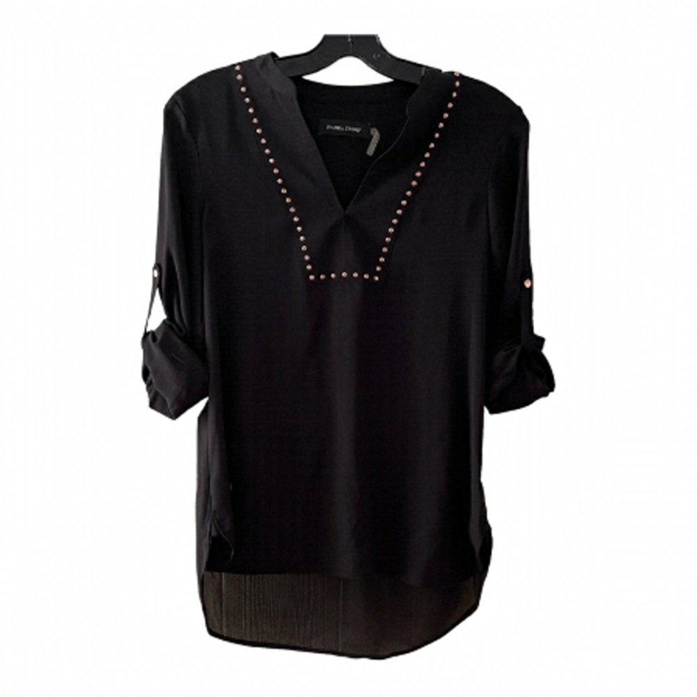 IVANKA Trump Black Top Adorned With Copper Coloured Studs Size XS